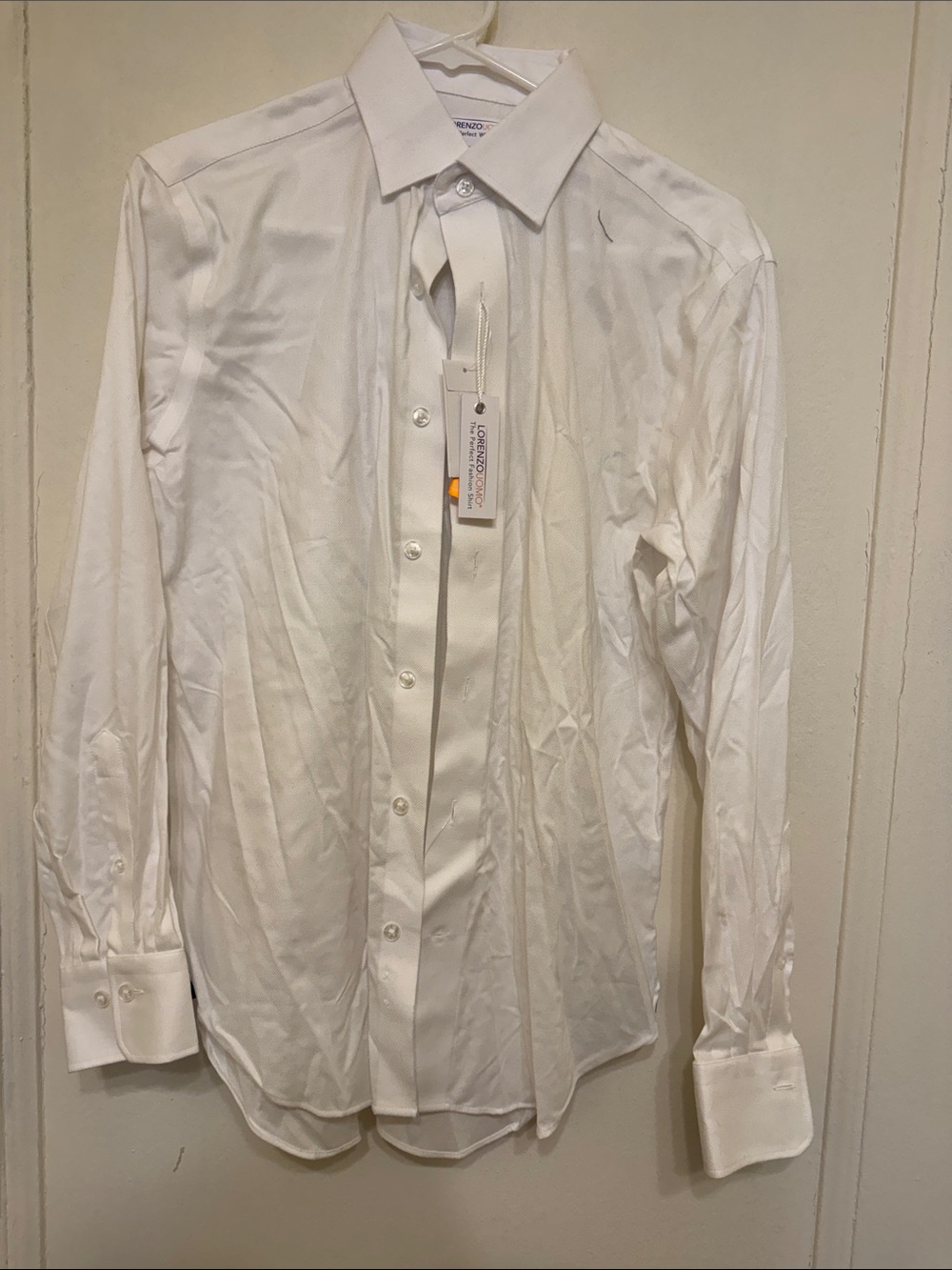 Lorenzo Uomo White Dress Shirt - Spread Collar Tailored Fit